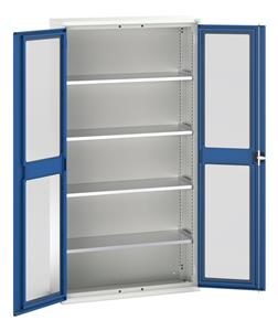 Verso 1050W x 350D x 2000H Window Cupboard 4 Shelves Verso Glazed Clear View Storage Cupboards for Tools with Shelves 26/16926273.11 Verso 1050W x 350D x 2000H Win Cupd 4S.jpg